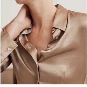 Madewell Satin button up top